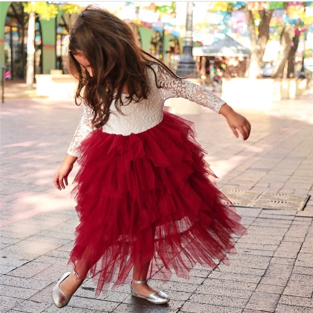 Red tulle dress